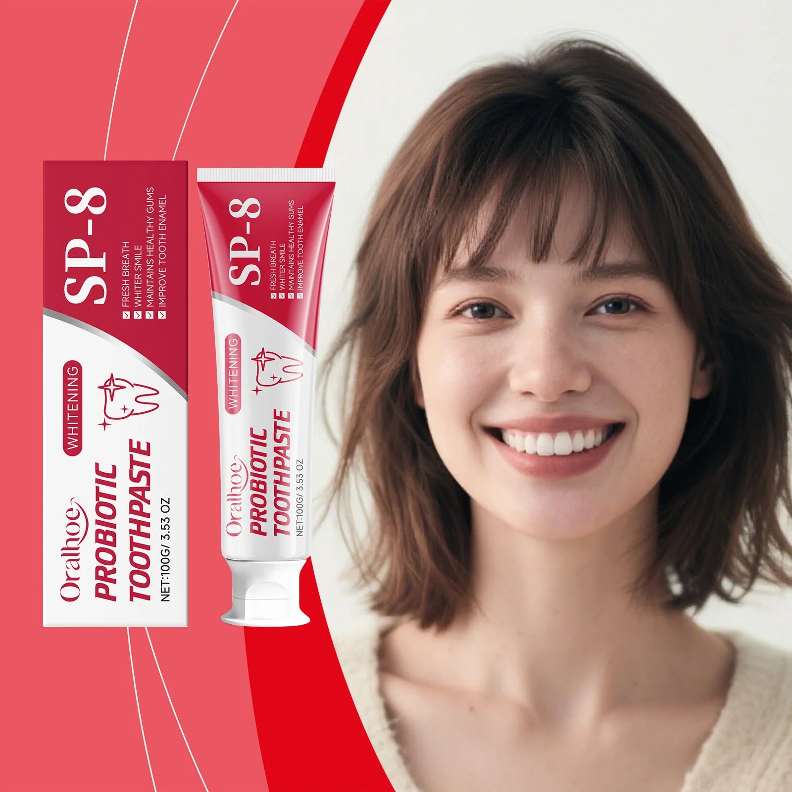 Probiotic Toothpaste Enamel Brightening Gingival Protection Refreshing Breath Teeth Cleaning Sensitive Gums Tooth Repair Paste Oasis Select