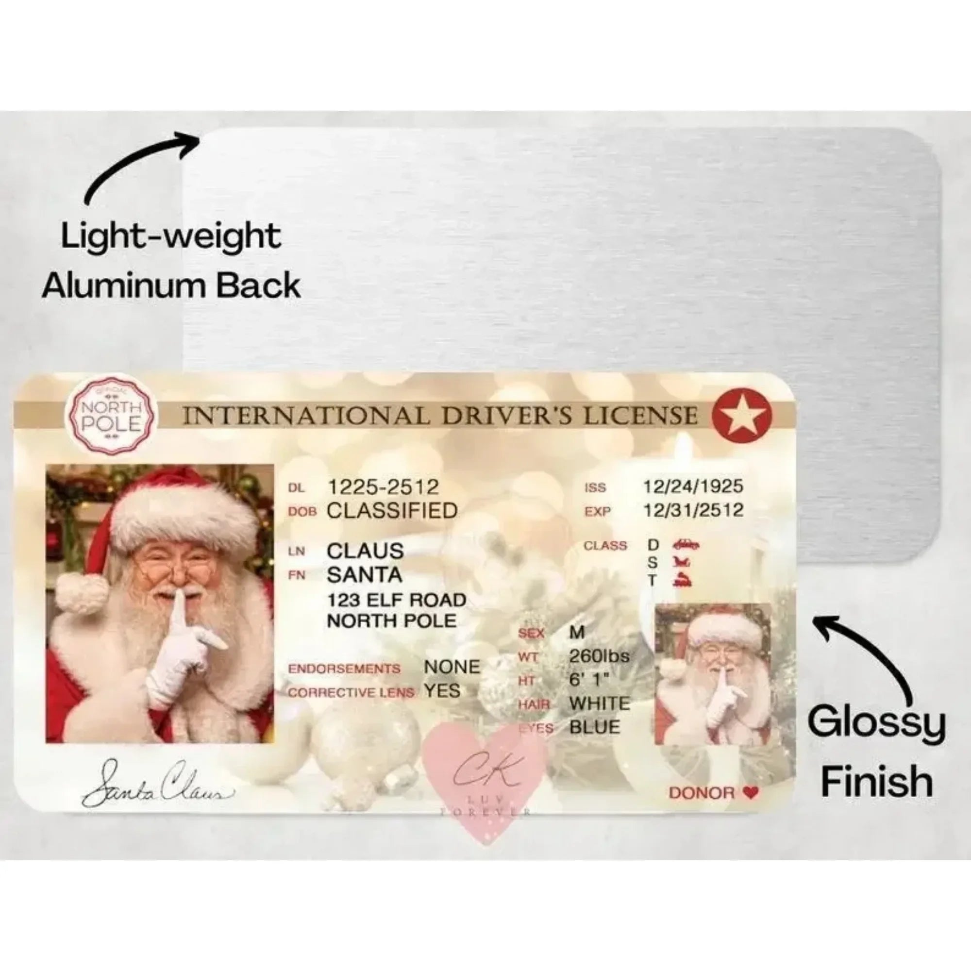 Card Santa Claus Flying Licence Christmas Eve Driving Licence Christmas Gift For Children Kids Chris Lost ID Card Santa License Oasis Select C