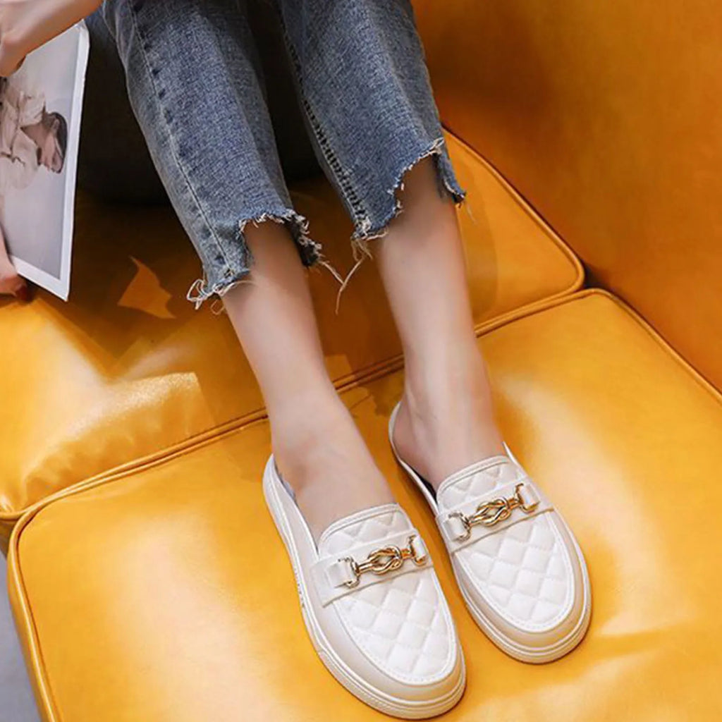 Summer New Style Women's Soft Bottom Anti-slip Versatile Outer Wear Beach Flat Bottom Lazy Person One Step Casual Half Slippers Oasis Select