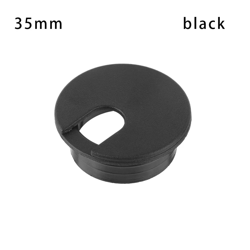 25-80MM Computer Grommet Table Cable Outlet Port Desk Wire Hole Cover Buckle Line Organizer Desk Table Cable Fastener Hardware Oasis Select 35mm black