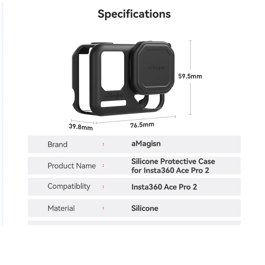 Insta360 Ace Pro 2 Screen Protector, Lens Cap & Storage Bag