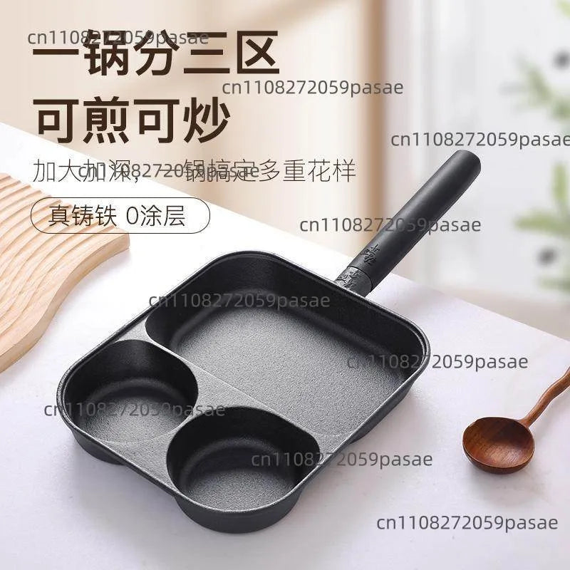 Cast Iron Non-Stick Egg & Burger Breakfast Pan