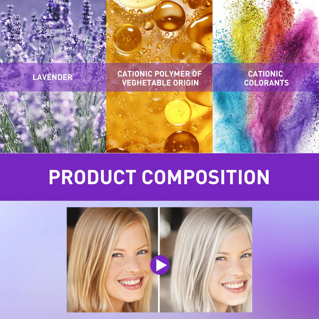 Color Fixing Hair Dye Shampoo to Cover Gray Hair Fade Yellow After Bleach Hair Shampoo Non-irritating Purple Shampoo for Blonde Oasis Select