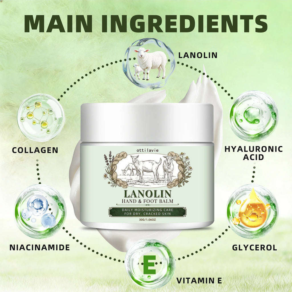 Ottilavie Lanolin Hand & Foot Cream | Travel Size Moisturizer Hand & Foot Cream Oasis Select