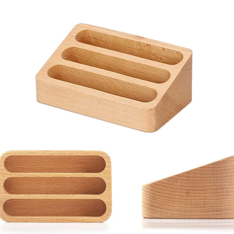 1pcs Wooden Business Card Box Creative Desktop Large Capacity Display and Storage Front Desk Business Card Holder Oasis Select
