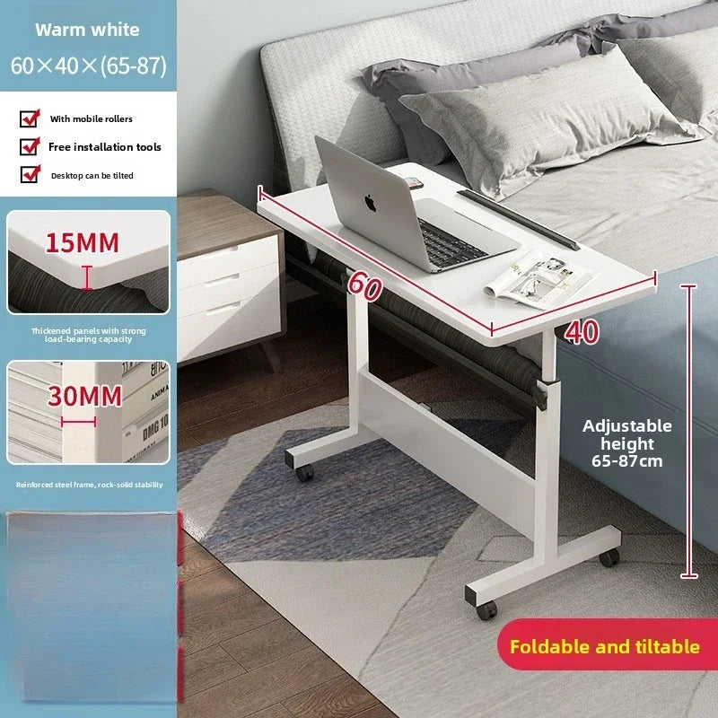 Multi-functional Household GoodsRemovable Bedside Table Lifting Table Lazy Computer Table Oasis Select Warm white-C