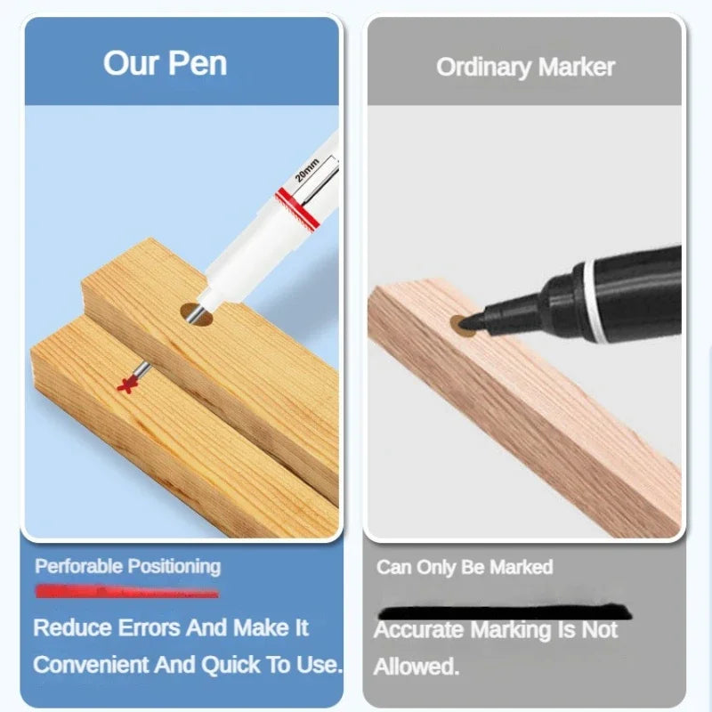 4PCS 20mm Deep Hole Long Nib Multi-Purpose Head Markers for Metal Perforating Pen Woodworking Decoration Art Supplies Oasis Select