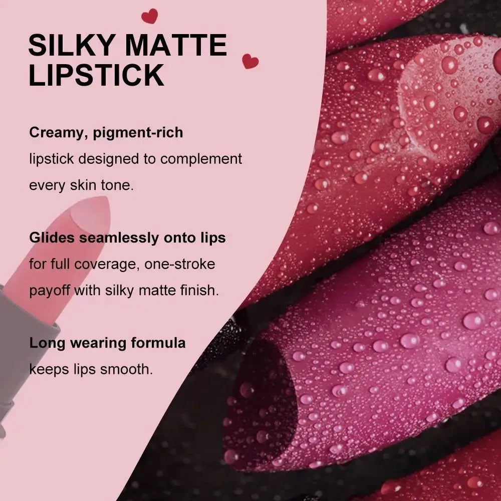 Mirsist 3-Piece Matte Velvet Lipstick Set – Waterproof & Long-Lasting