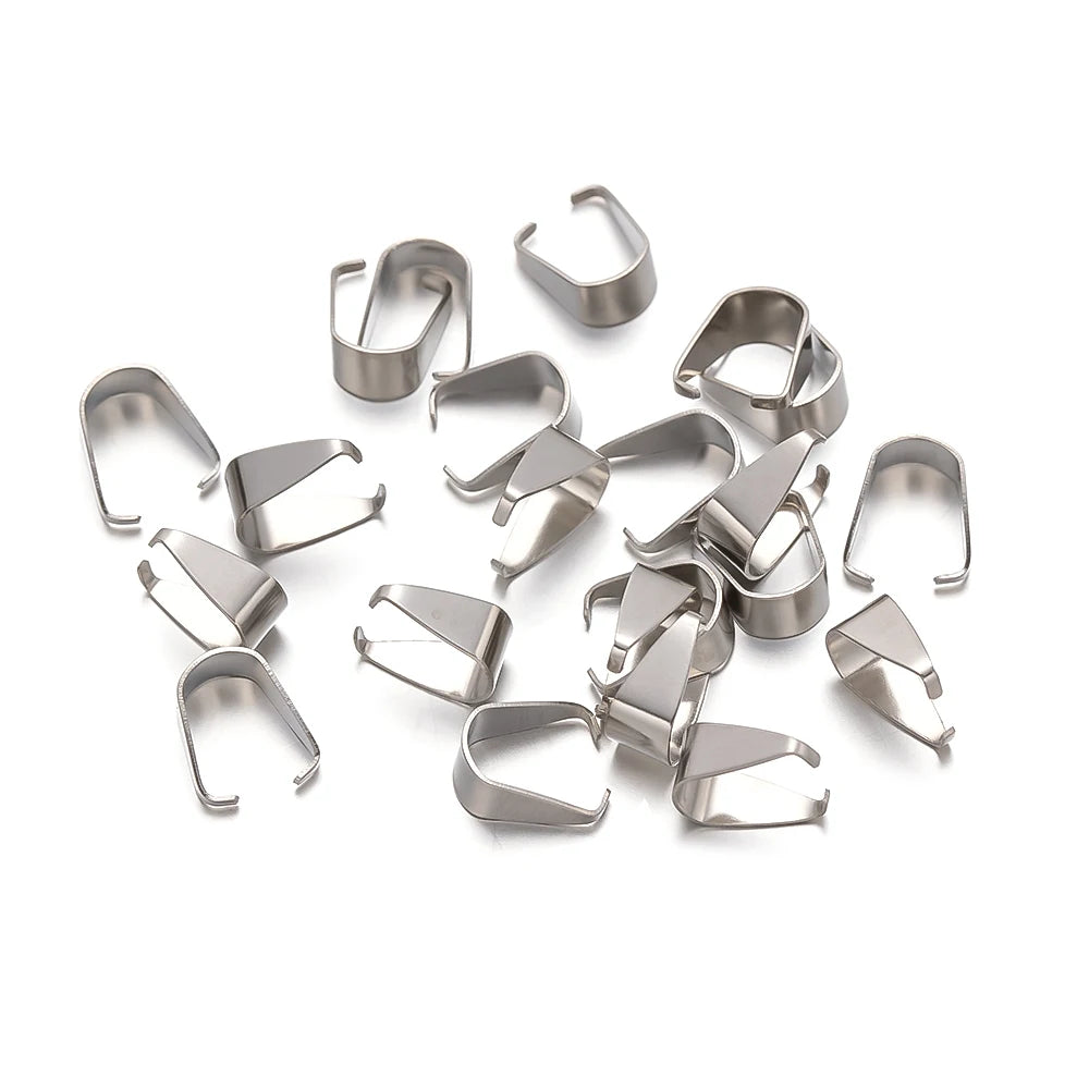 100pcs Stainless Steel Clasps Bails Charm Melon Seeds Buckle Pendant DIY Necklace Bracelet Connectors Jewelry Findings Oasis Select
