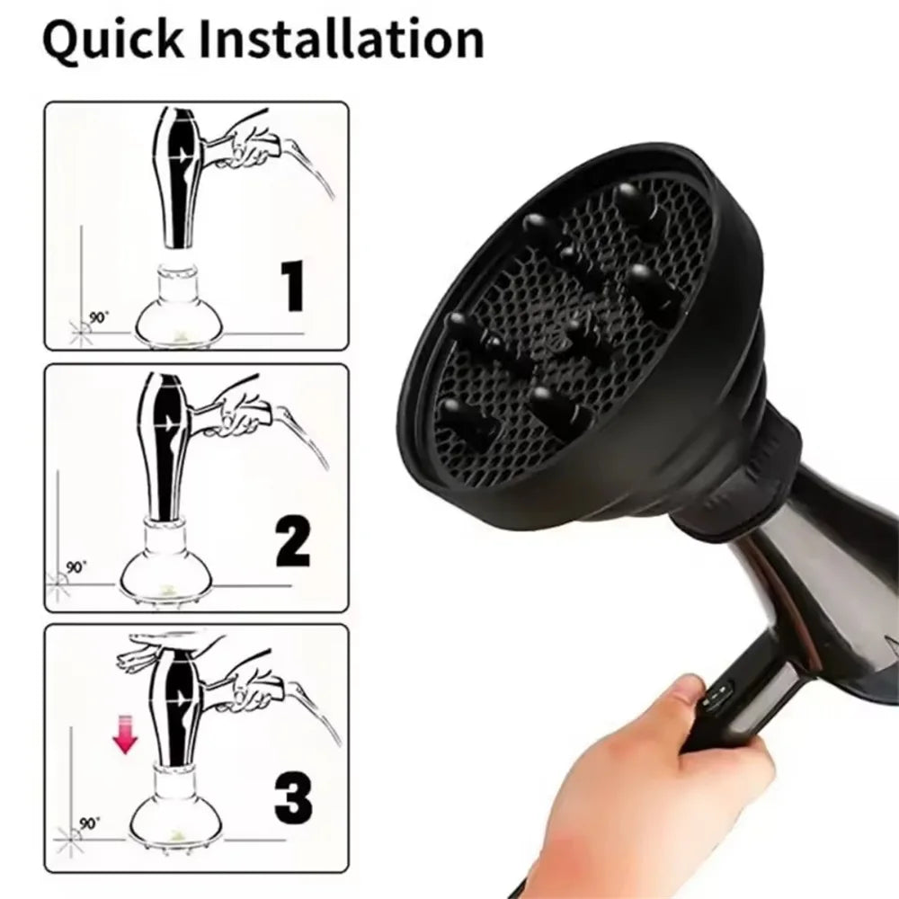 Silicone Hair Dryer Curl Diffuser – Foldable & Universal Fit Hair Dryer Diffuser Oasis Select