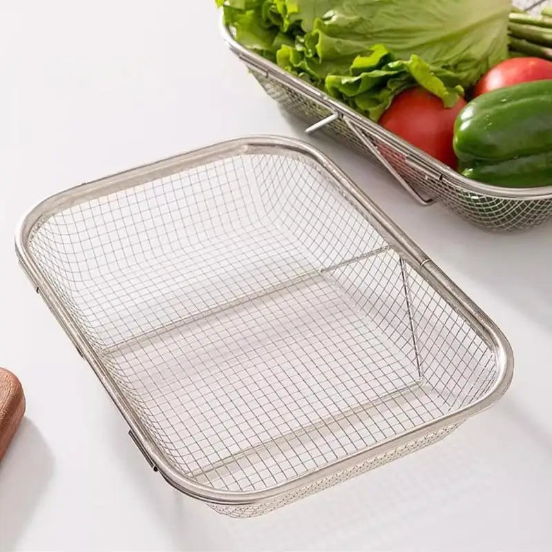 1PCS Stainless Steel Drain Basket Kitchen Sink Retractable Vegetable Washing Basin Drain Rack Tableware Drain Rack Oasis Select