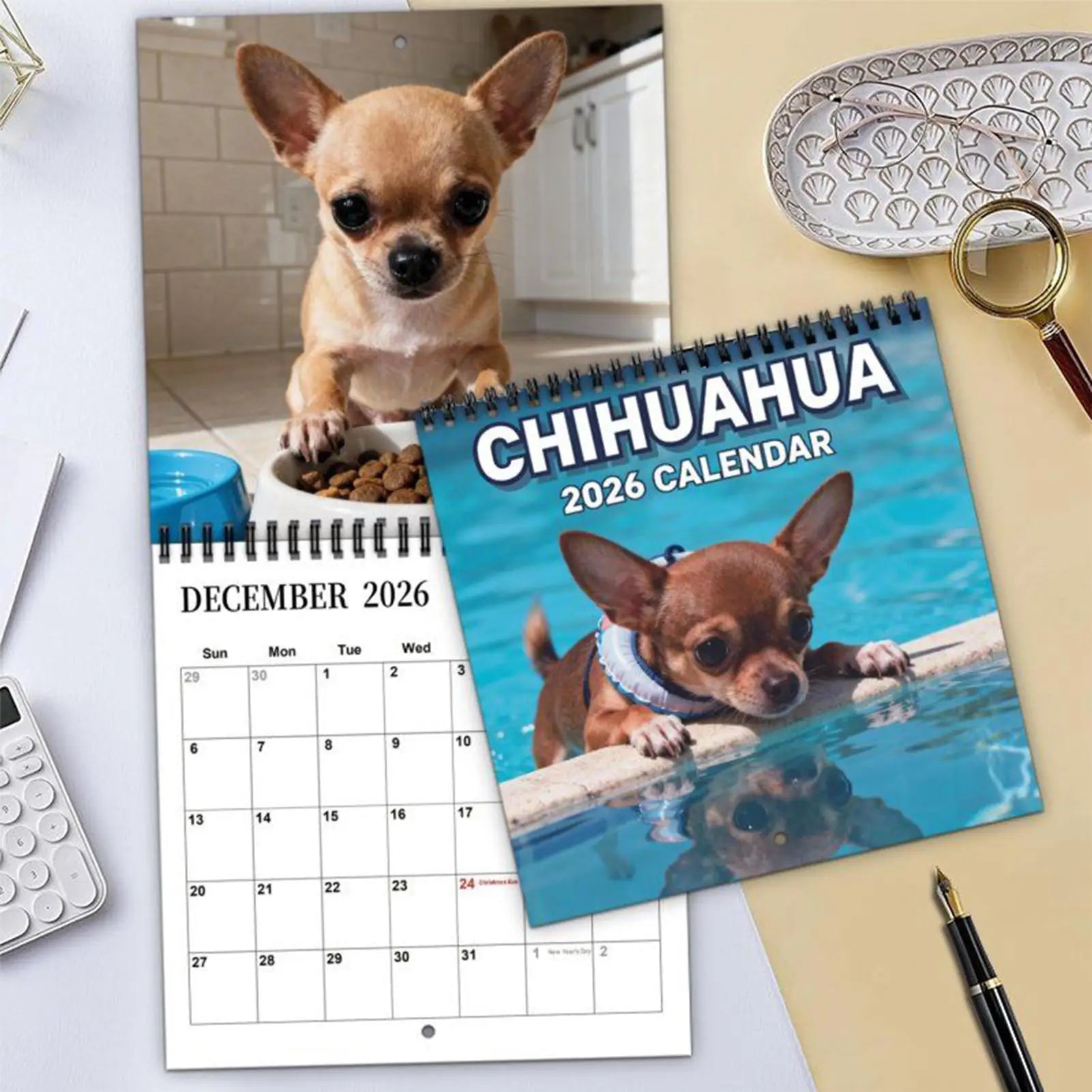2026 Animal Wall Calendar Dog-Themed January To December Family Planner 2026 Wall Planner for Home Bedroom School Work Apartment Oasis Select