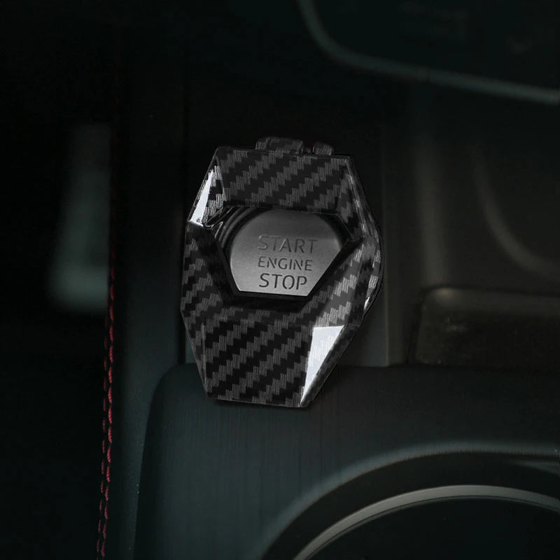 New Car Engine Start Stop Switch Button Cover Decorative Auto Accessories Push Button Sticky Cover Car Interior Car-Styling Oasis Select Style1