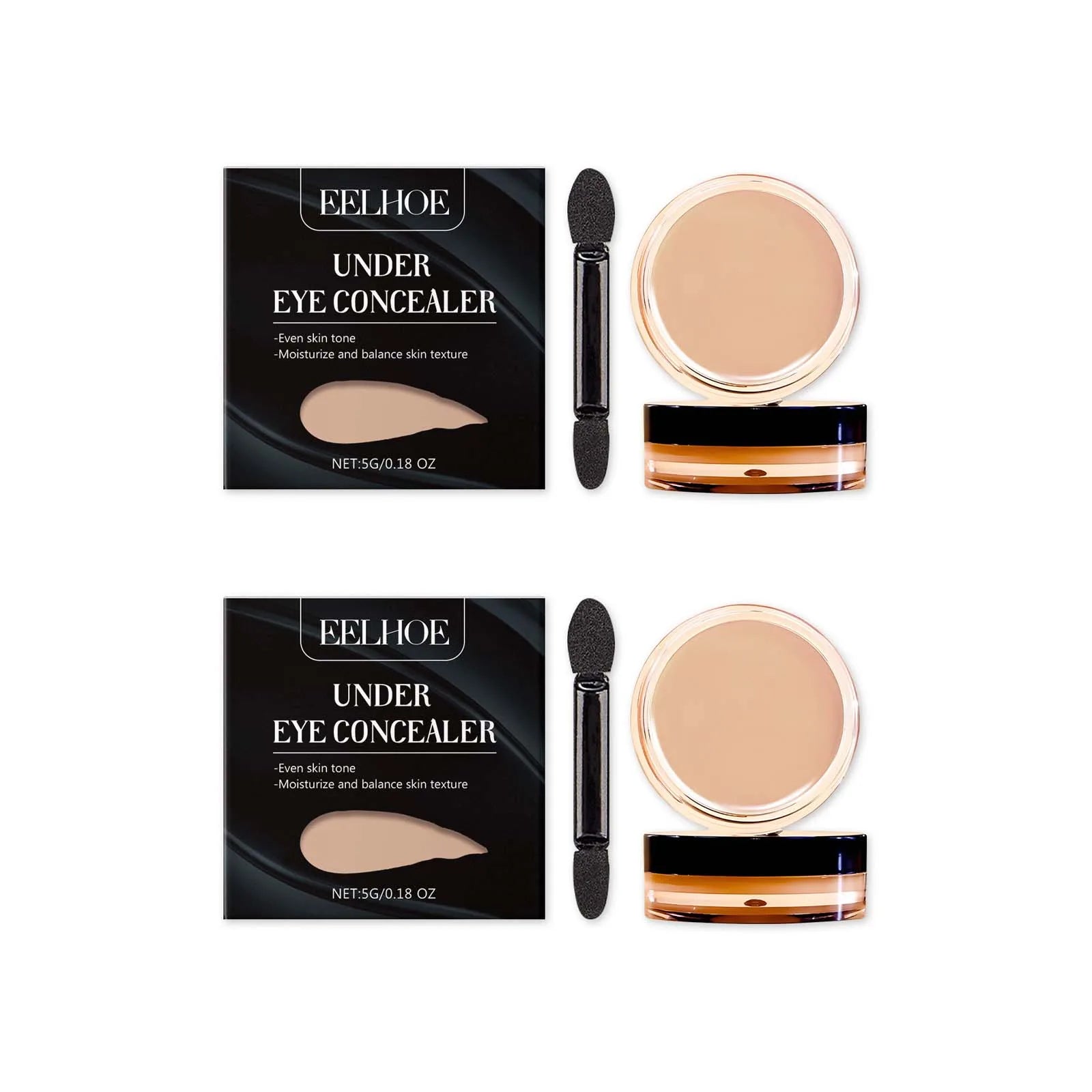 Eye Concealer Series Eye Blemishes Moisturizing Without Removing Makeup Light And Natural Fit Brighting Repair Concealer Makeup Oasis Select 2Pcs ivory