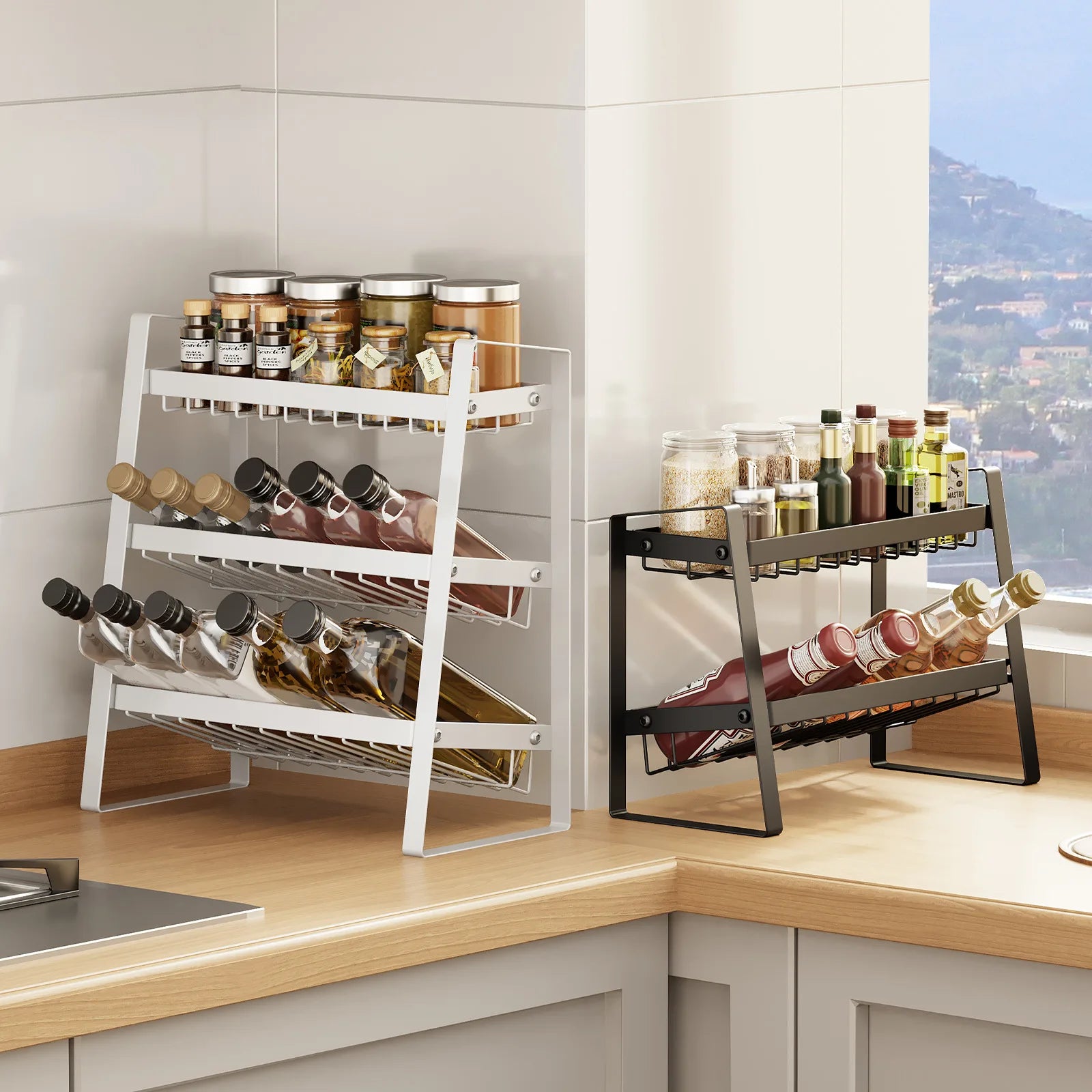 Kitchen seasoning rack countertop multi-layer seasoning rack multi-functional storage artifact Oasis Select