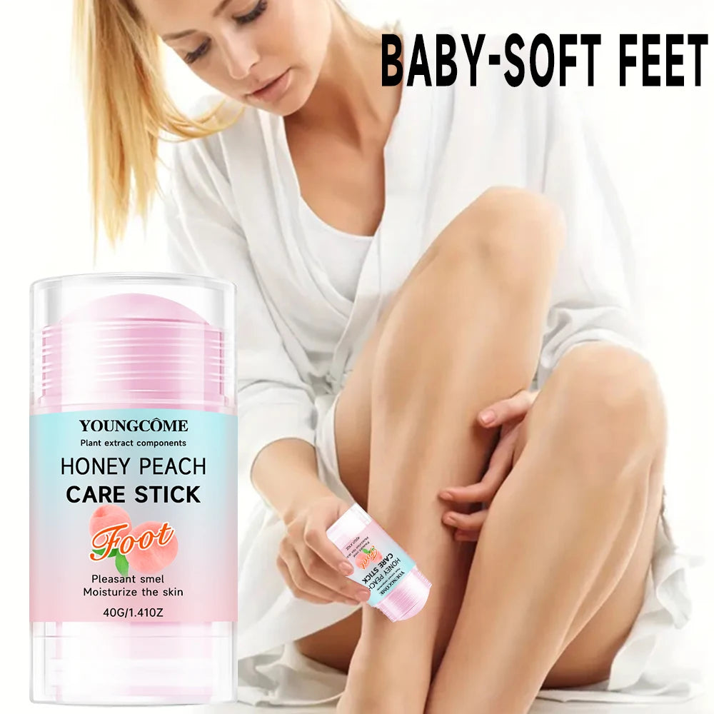 Honey Peach Foot Care Cream - 72H Moisturizing & Crack Repair, Natural Anti-Odor Formula, Portable Heel Balm for Dry/Calloused Oasis Select