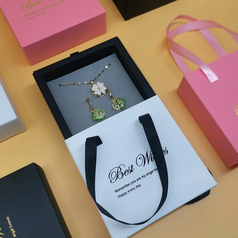 Portable Jewelry Box – Ring, Earring & Necklace Gift Case