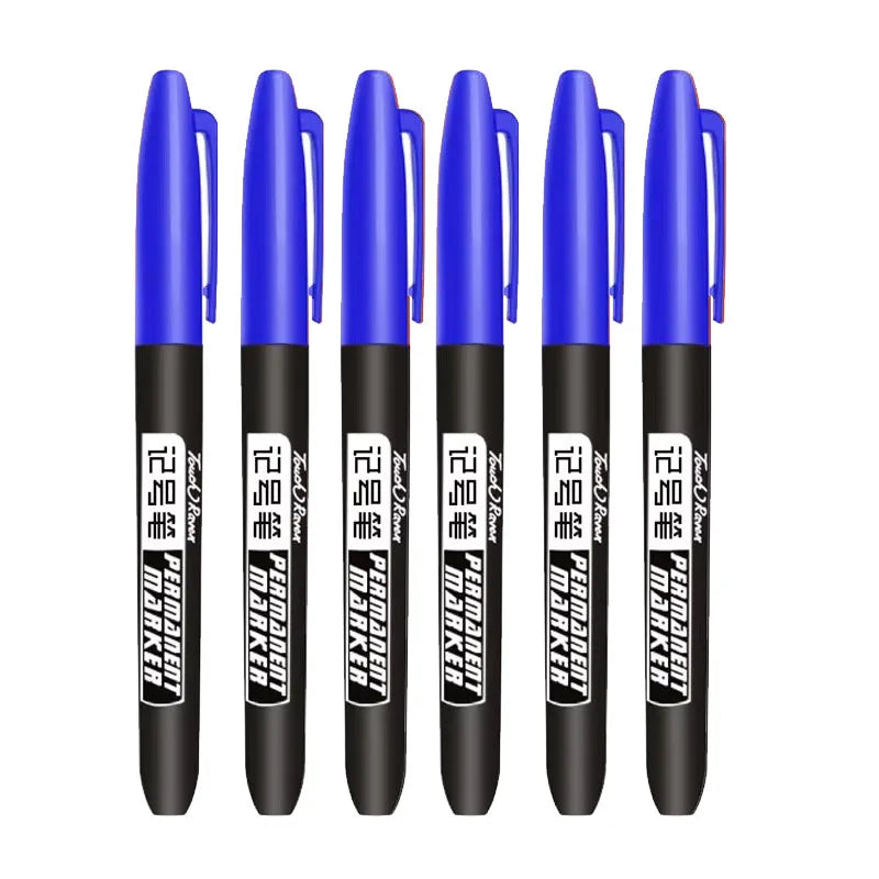 9/6/3pcs Permanent Art Marker Pen Fine Point Waterproof Ink Thin Nib Crude Nib Black Blue Red Ink 1.0mm Fine Color Marker Pens Oasis Select 6pcs blue