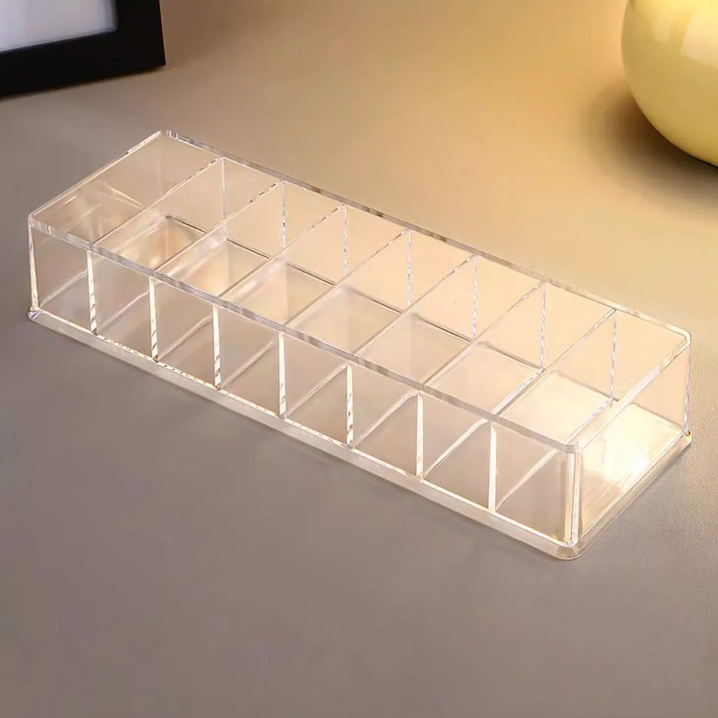 1pc,Transparent nail polish storage box, suitable for table top finishing container of nail salon, cosmetics storage display Oasis Select Clear