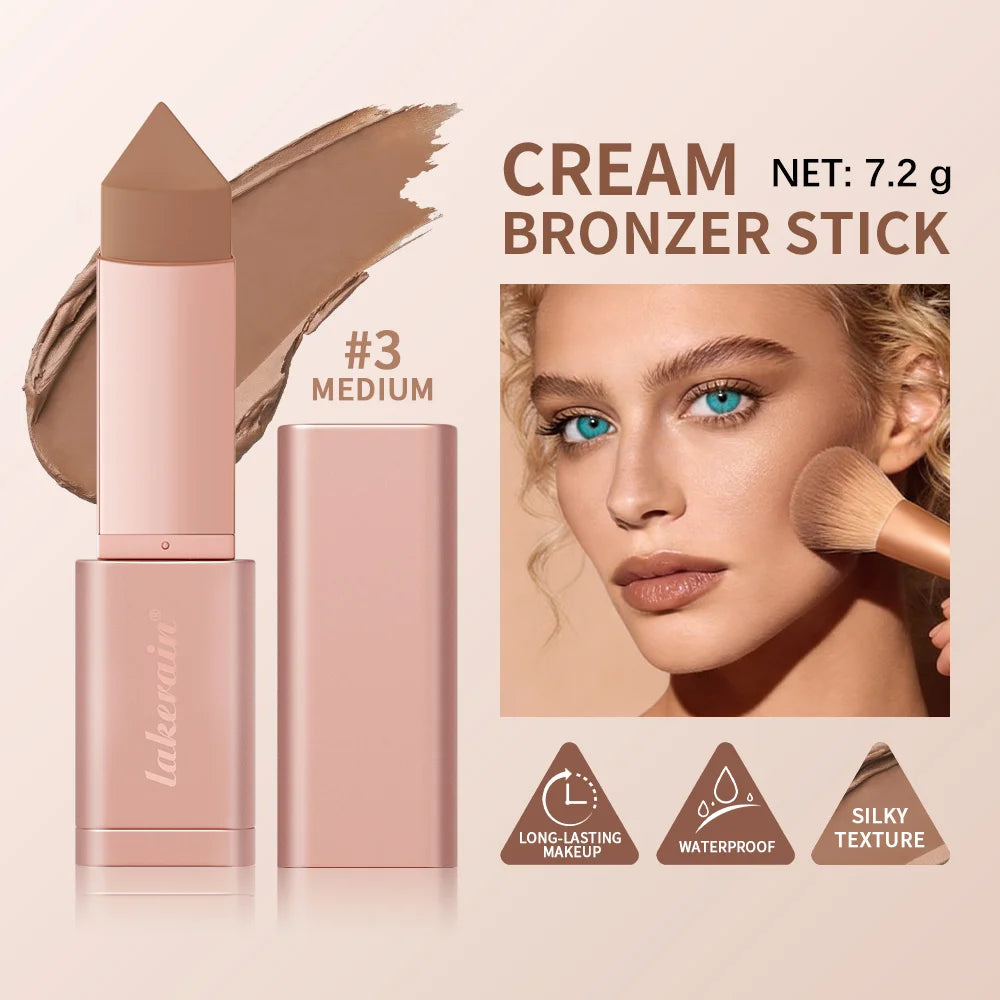 3D Bronzer Contour Stick Face Makeup Lasting Smooth Contour Bronzing & Contouring 2 IN 1 Creamy Bronze Stick Cosmetics 5 Colors Oasis Select