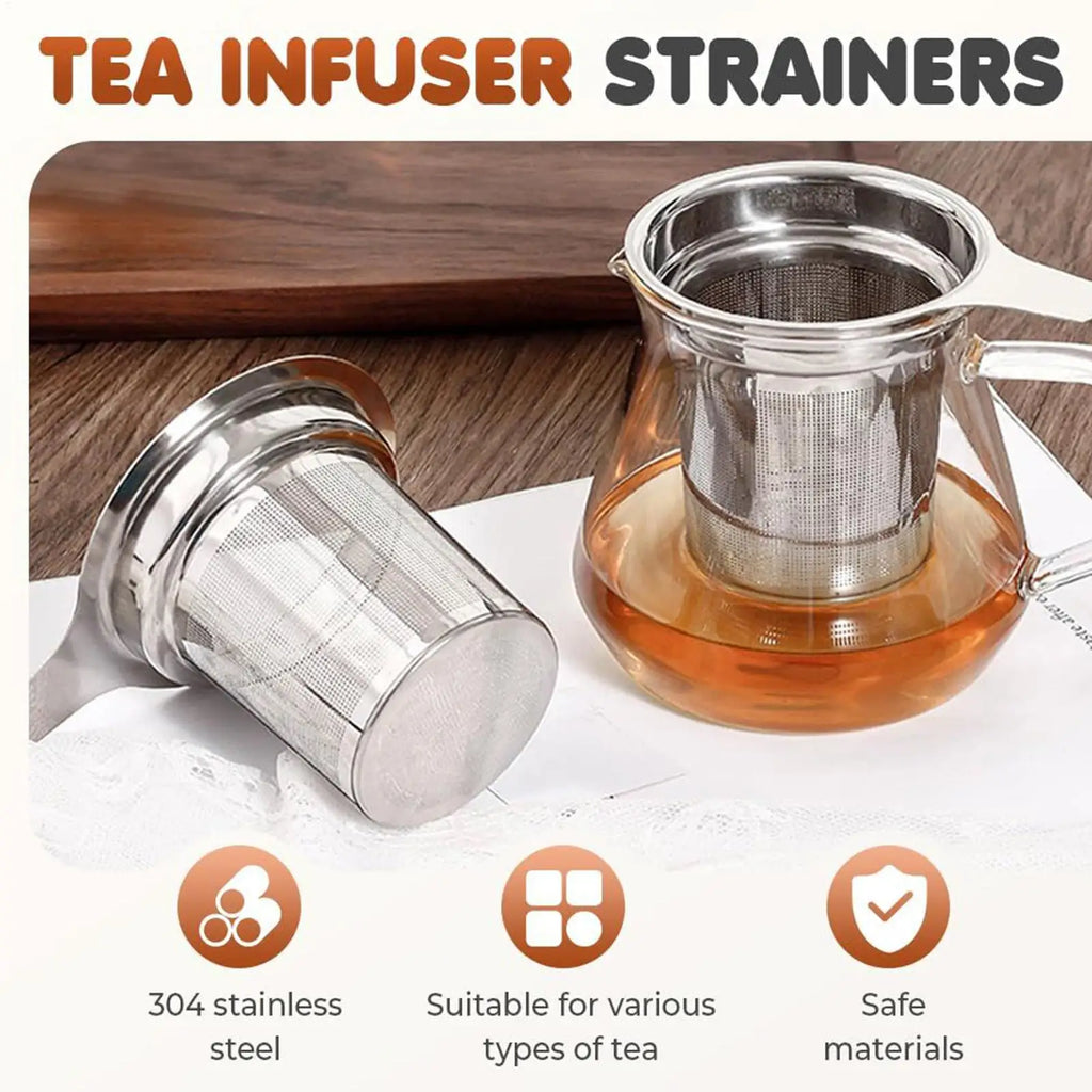Stainless Steel Tea Filter Baskets Mesh Cup Strainer Funnel Filter Tea Handle Tea Filter Reusable Infuser Tea Accessories Oasis Select