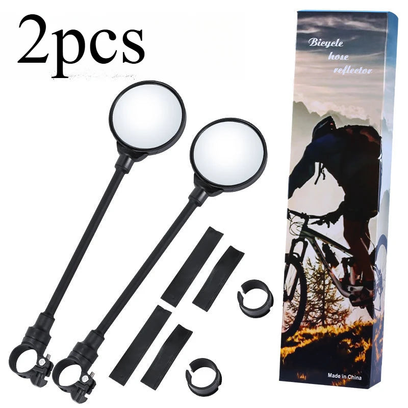 2pcs Bicycle Rearview Handlebar Mirrors 360 for Mountain Road Bike Motorcycle Bendable Hose Adjustable Rearview Mirror Oasis Select 2pcs