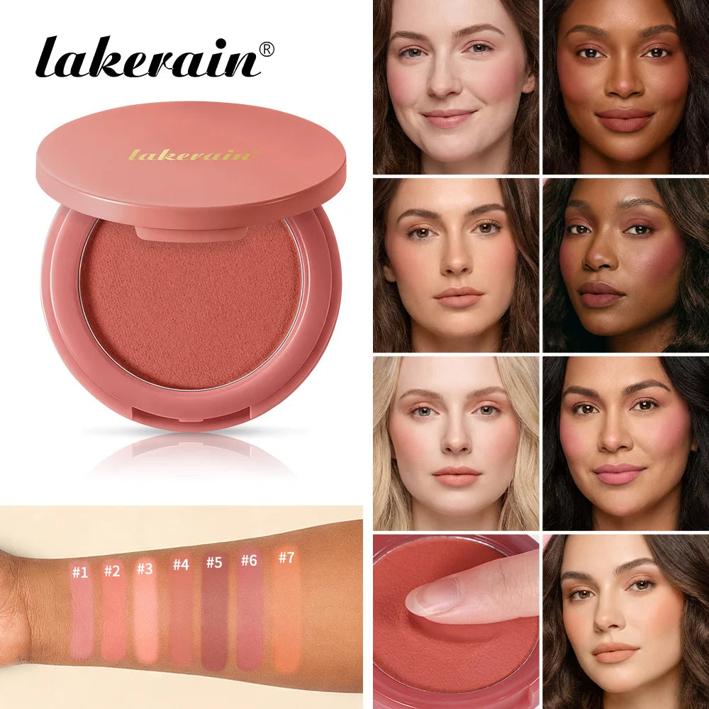 New Matte Blush Cream to Powder Cushiony Bouncy Texture Long Lasting Natural Flush Brightens Face Complexion Woman Makeup Oasis Select