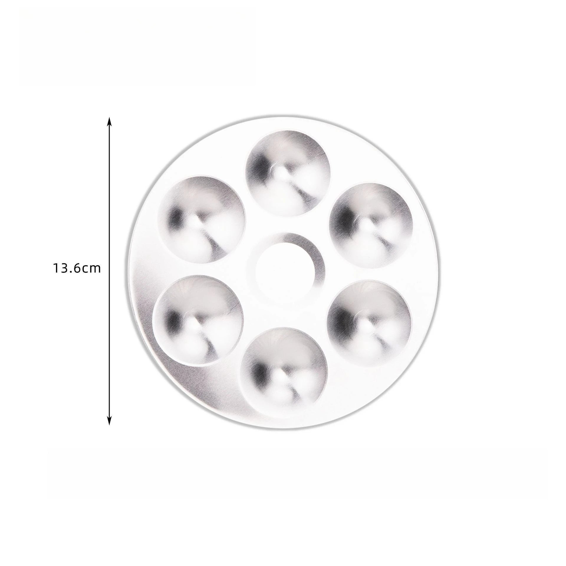 1pcs Aluminum Color Palette 6 Hole Square Circular Children's Painting Color Palette Watercolor Acrylic Pigment Palette Oasis Select Round