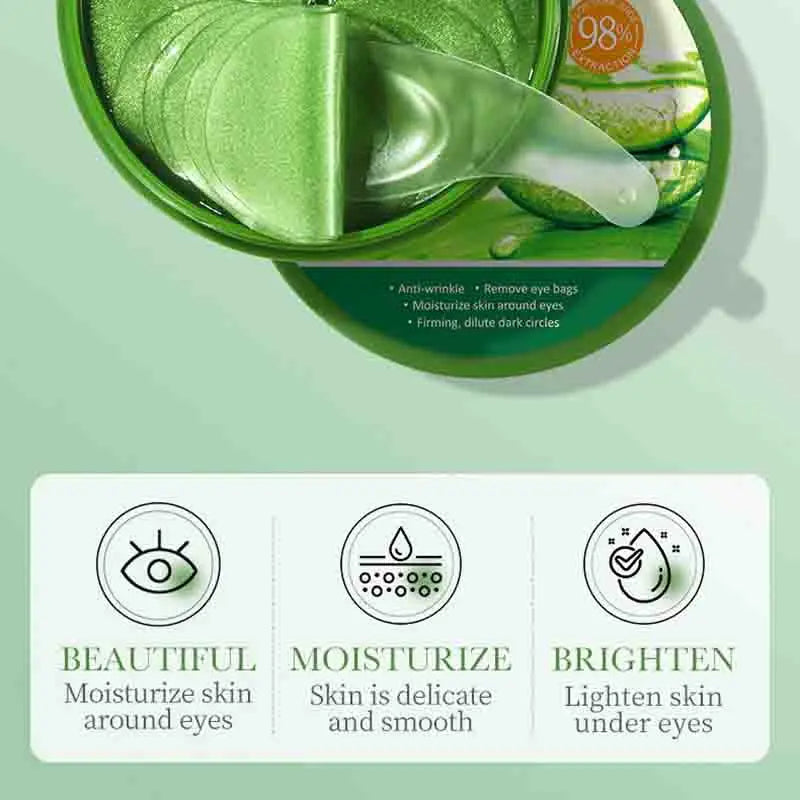 BIOAQUA 60pc Aloe Vera Collagen Eye Masks – Dark Circles & Bags Collagen Eye Mask Oasis Select