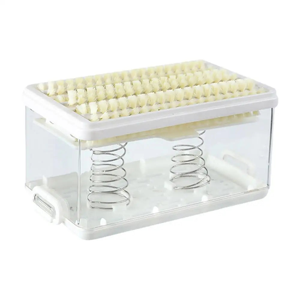 Soapbar Case Soapbar Drainer Dishes Holder Transparent Soapbar Storage Laundry Soapbar Case With Lid & Roller Foaming Brush Oasis Select WHITE