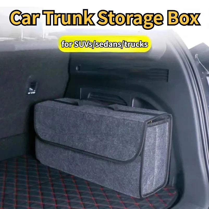 Large Anti Slip Compartment Boot Storage Organizer Tool Car Storage Bag Car Trunk Organizer Soft Felt Storage Box Accessories Oasis Select