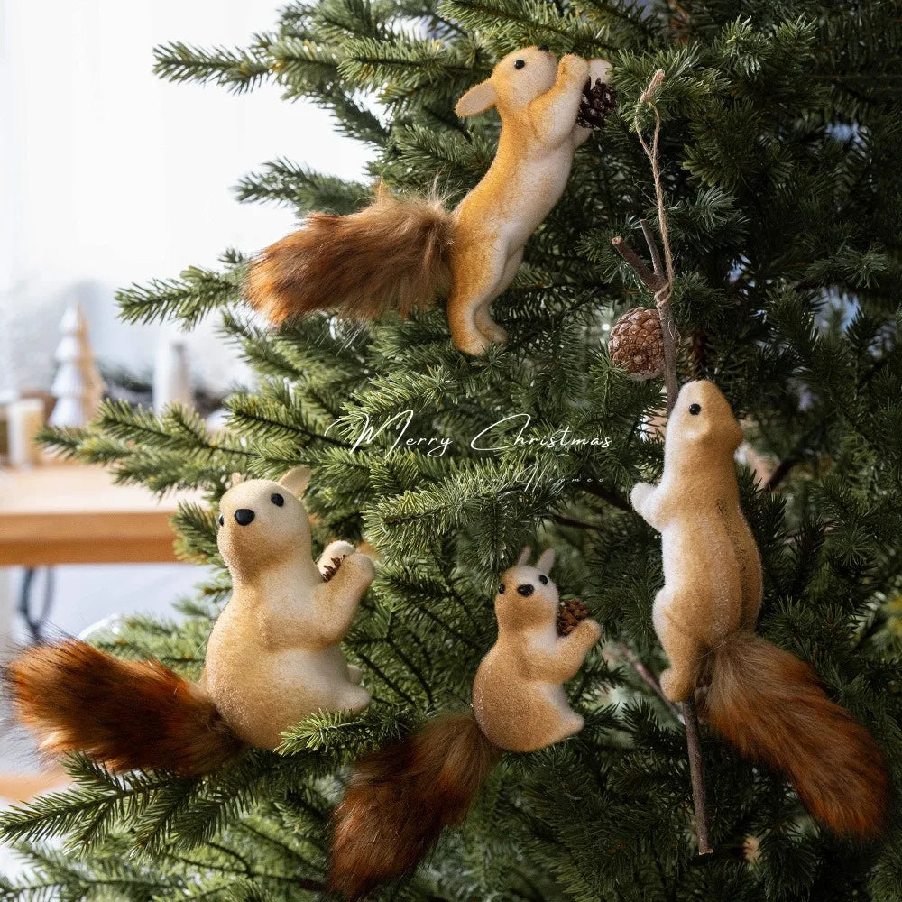 Christmas Tree Decoration Cute Cartoon 3D DIY Squirrel Xmas Pendants Christmas Hanging New Year Decor Ornaments 2026 Navidad Oasis Select
