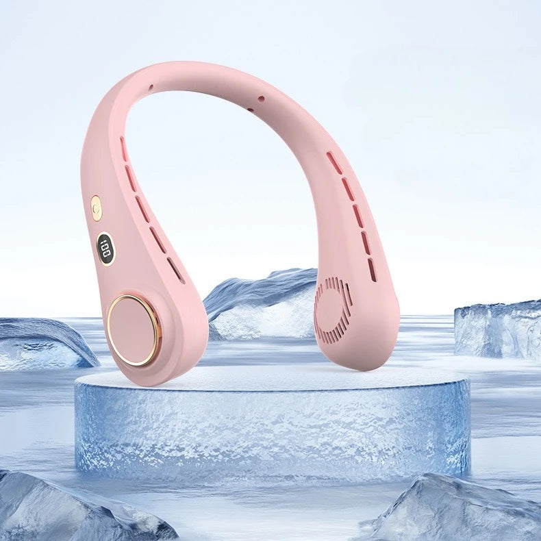 Neck Fan Portable Rechargeable Long Battery Life Small Bladeless Wearable for Outdoor Sports Travel Office Students Cooling Oasis Select Pink