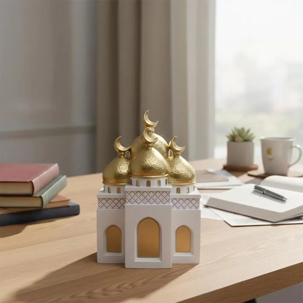 Middle Eastern Castle Moon Tower Resin Statue | Home Decor