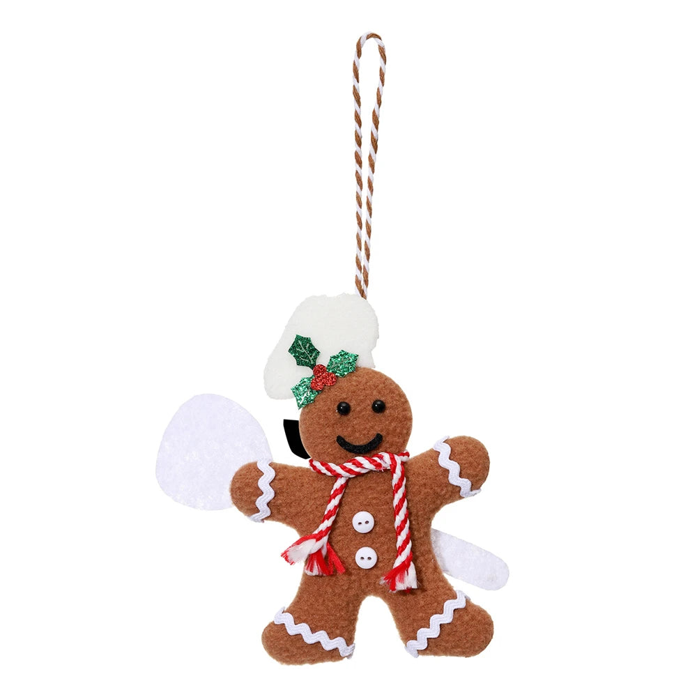 Plush Gingerbread Man Christmas Ornament Pendant | Chef