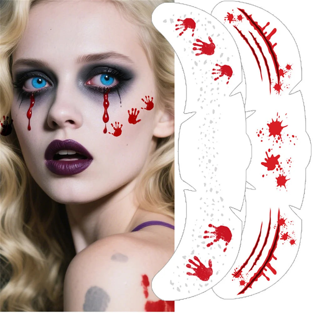 Halloween Glow in the Dark Temporary Face Tattoo Stickers Temporary Tattoo Sticker Oasis Select
