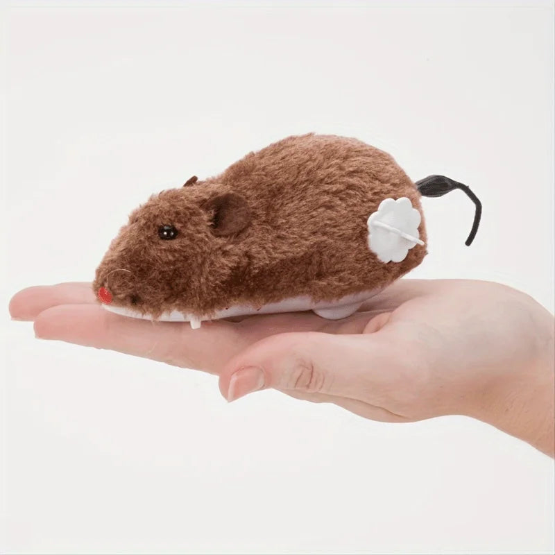 1pc Durable Interactive Clockwork Mouse Toy - Running Rat Plush for Cats & Small Dogs, Battery-Free, All Breed Sizes Oasis Select