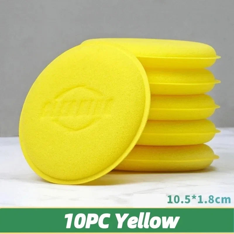 Car Round Waxing Polish Sponges High Density Foam Applicator Pads Curing and Polishing Sponges Car Detailing Tools Car Wash Oasis Select 10PC Yellow