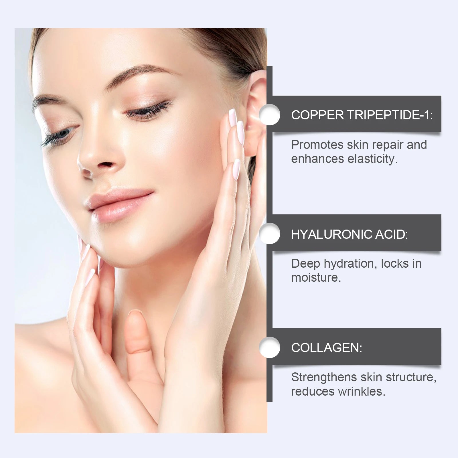 Copper Peptide Serum Shrink Pores Reduce Wrinkles Anti Aging Brightening Tightening Fine Lines Removal Repairing Facial Essence Oasis Select