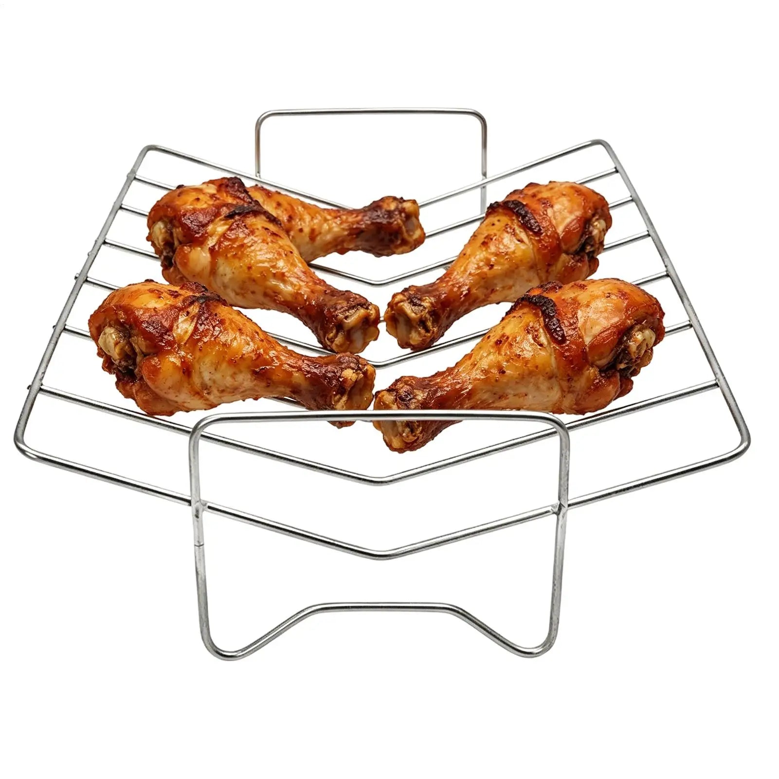 Roasting Rack Adjustable V-Shaped Roasting Rack Stainless Steel Turkey Stand for Even Baking Broiling Air Frying Kitchen Tool Oasis Select