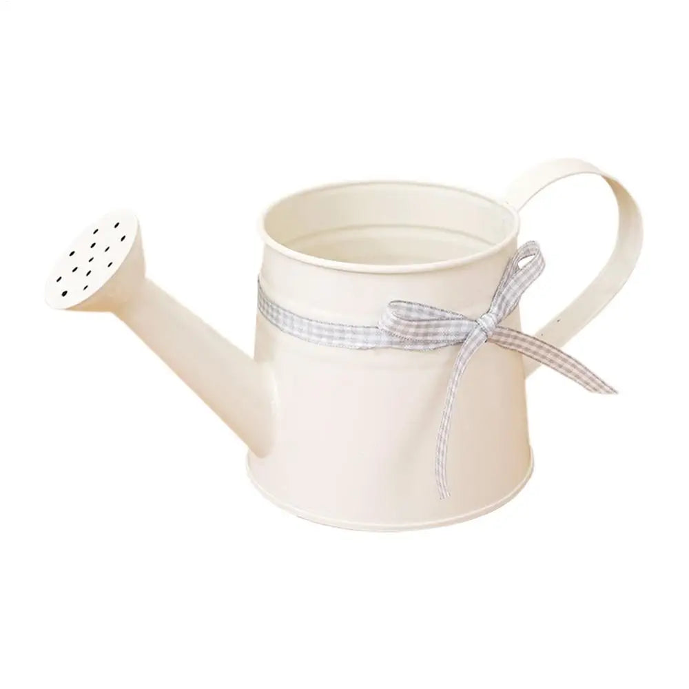 1PC Metal Watering Can Garden Flower Kettle Mini Small Water Spraying Pot Sprinkle With Large Capacity Plants Sprinkler Oasis Select White