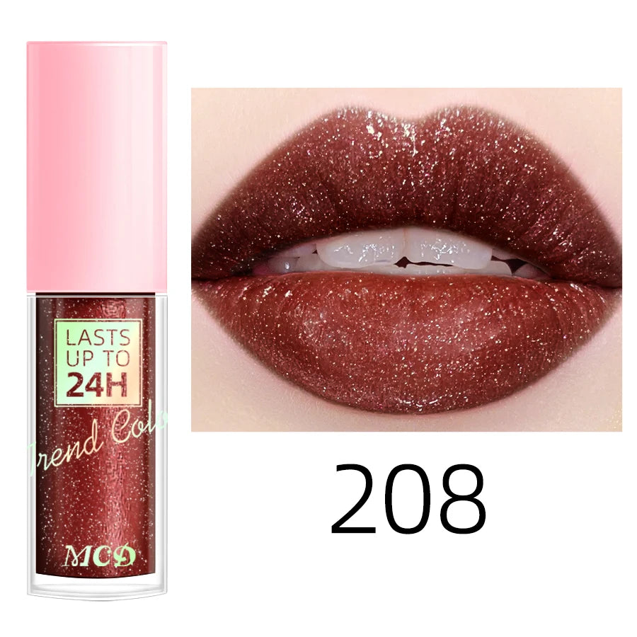 MCD Glitter Lip Gloss – 18 Shades, Waterproof & Long-Lasting