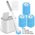 Disposable Toilet Brush Wall Mounted Toilet Brush with Extended Handle Cleaning Set Replacement Head Wc Accessories Oasis Select Gray 18Pcs