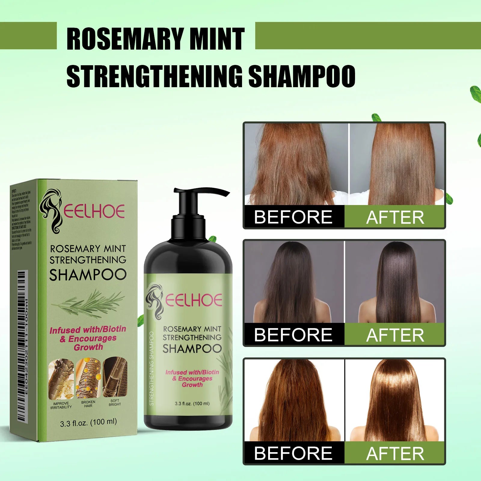 EELHOE Rosemary Shampoo – Repair Dry, Frizzy & Damaged Hair