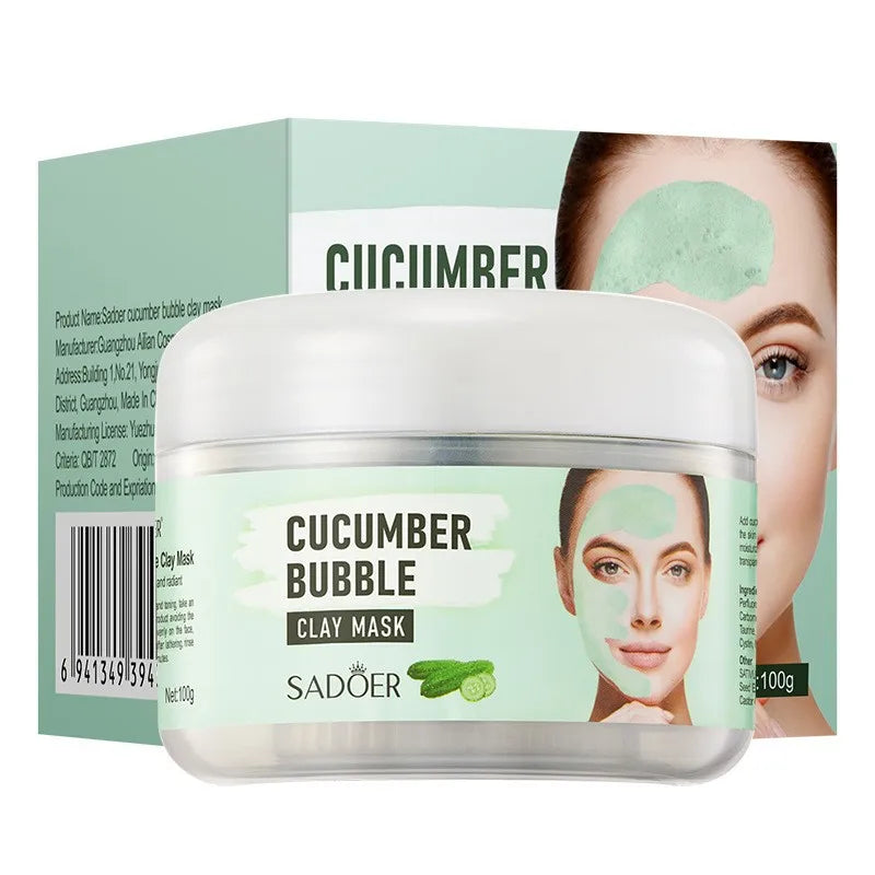 SADOER Cucumber Bubble Mask – Moisturizing All Skin Types Bubble Face Mask Oasis Select green 100g