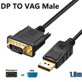 1.8M DP DisplayPort to VGA Adapter Conversion HD Video Cable DP TO VGA Cable For TV Monitor Laptop Computer Projector Oasis Select 1.8m