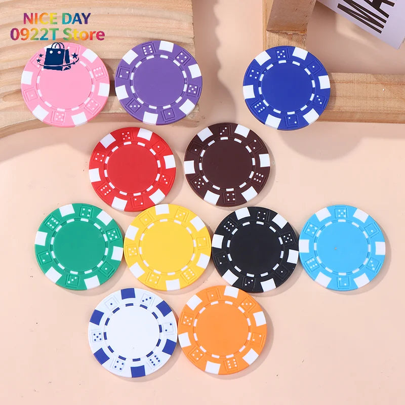 10 Pcs ABS Plastic Casino Texas Hold'em Metal Coins 11.5g Game Chip Set Accessories@#X Oasis Select