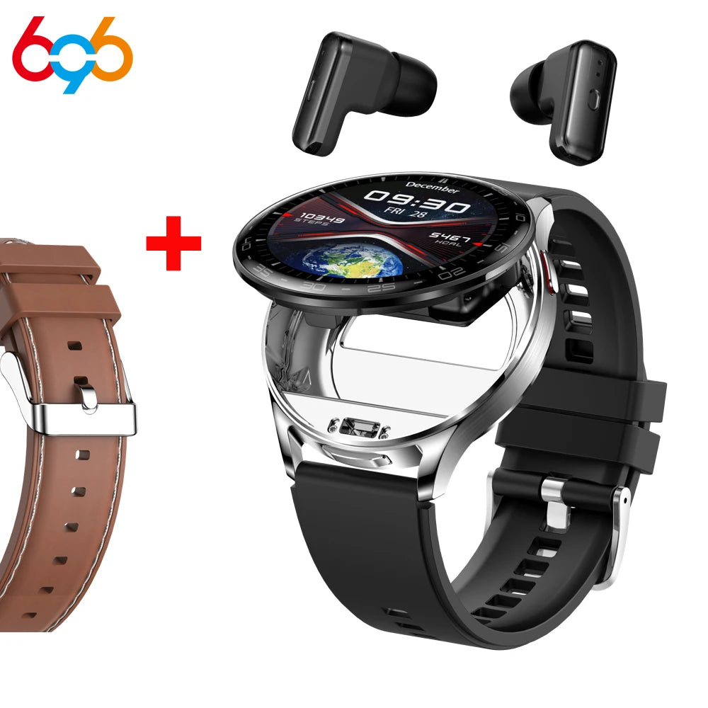 1.39" Women Smartwatch Men 2 In 1 TWS Headset Smart Watch Sport Fitness Heart Rate Health Watches Noise Reduction Earphone Music Oasis Select SVBKS a BWL