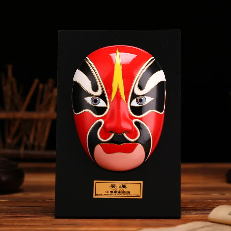 Peking Opera mask decoration Chinese style hot pot restaurant teahouse decoration Peking Opera mask relief pendant Oasis Select 4 20cm x 13cm