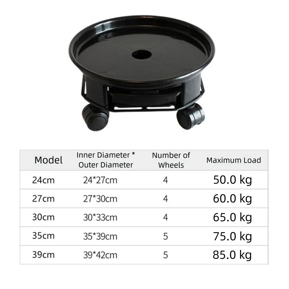 360° Rolling Plant Pot Tray with Wheels & Water Tray Rolling Plant Pot Tray Oasis Select